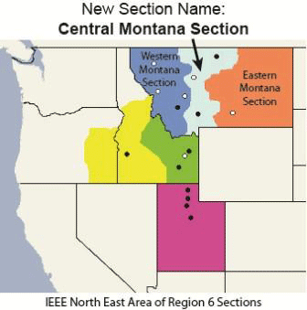 Drawing of Central Montana Section Counties.