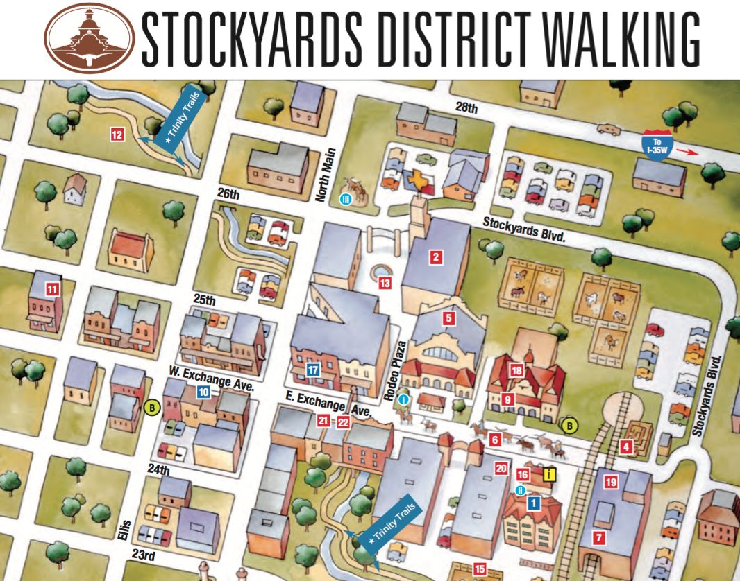 Stockyards Walking Map