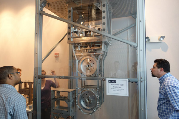 Advanced LIGO Prototype quad-suspension mirror exhibit