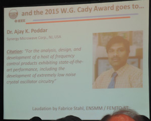 2015 W.G. Cady Award