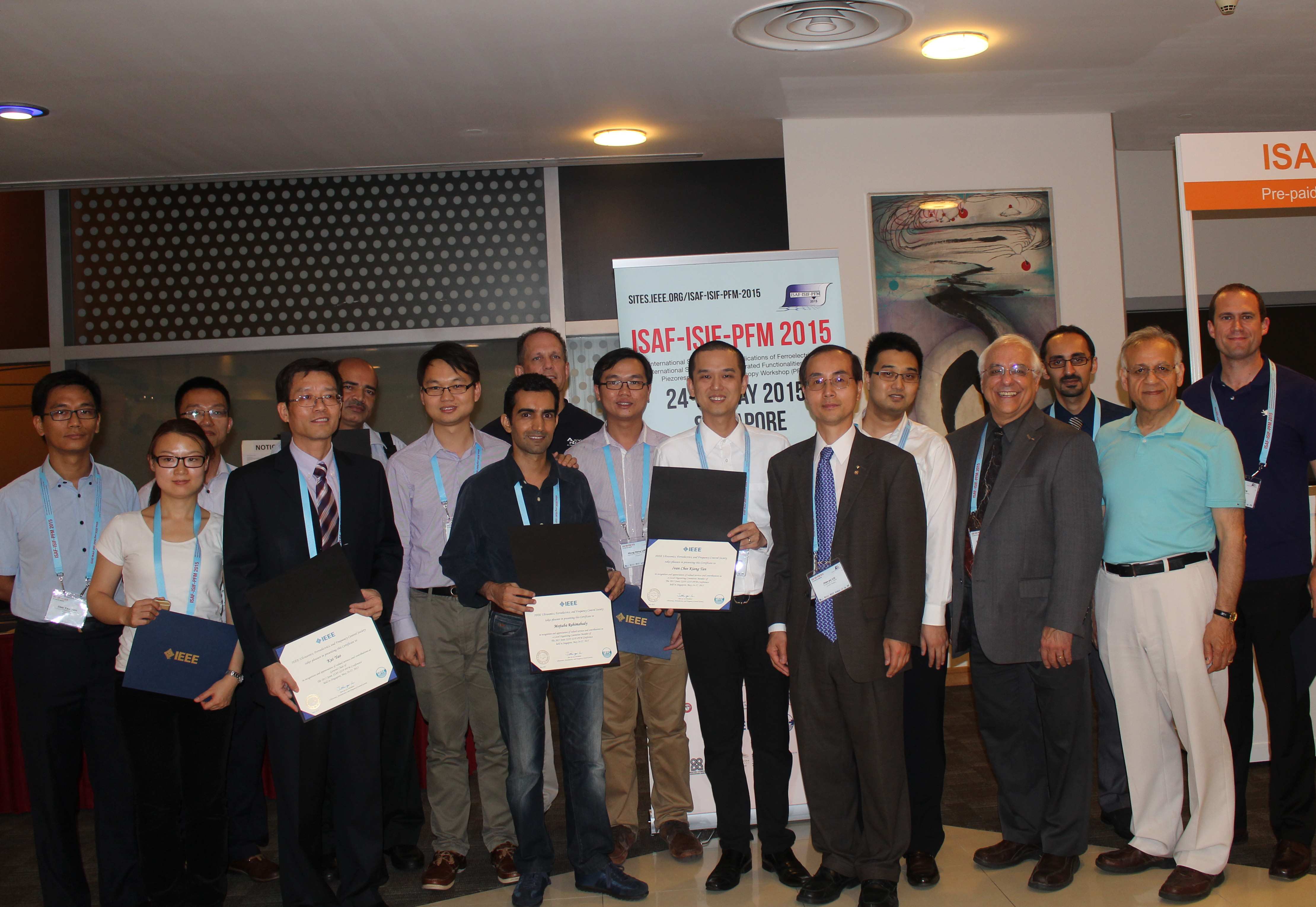 Award winners with UFFC president, Prof. Jian-yu Lu