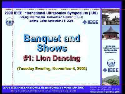  * Banquet and Shows - Lion Dancing * 