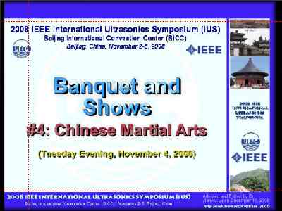  * Banquet and Shows - Chinese Martial Arts * 