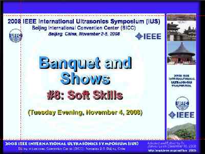  * Banquet and Shows - Soft Skills * 