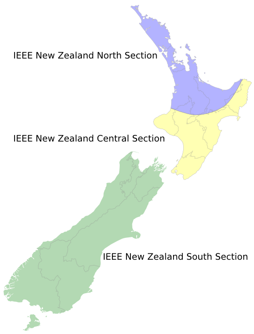 Map of New Zealand Sections