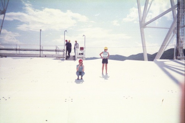 IEEE members walking on the surface of the Green Bank Telescope (GBT).