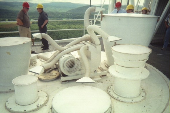 The waveguides which are the seconary foci for the GBT.  Different size waveguides are used for different frequency observations.