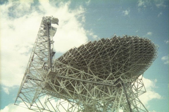 Picture of the Green Bank Telescope from below.