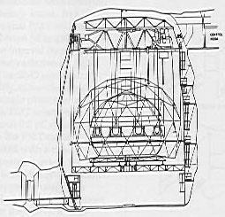 Above: A plan view of the SNO laboratory