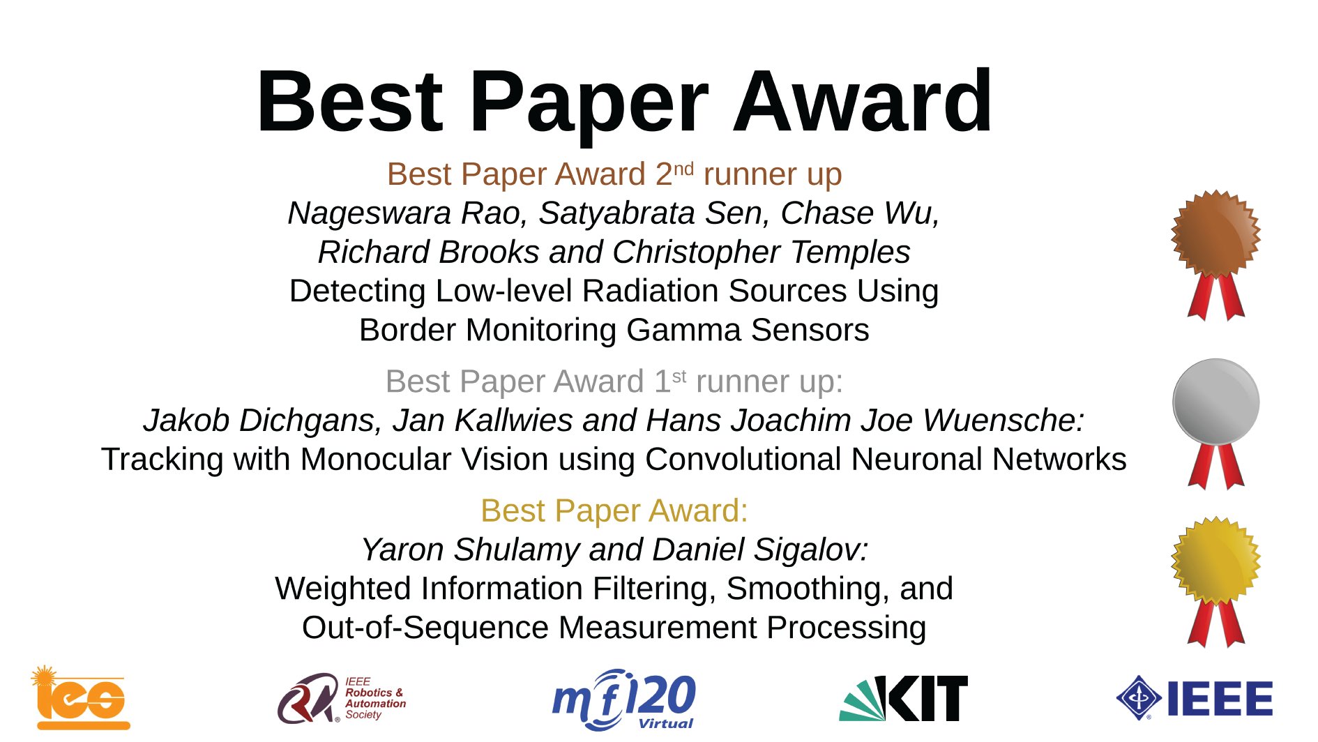 MFI 2020 Best Paper Award
