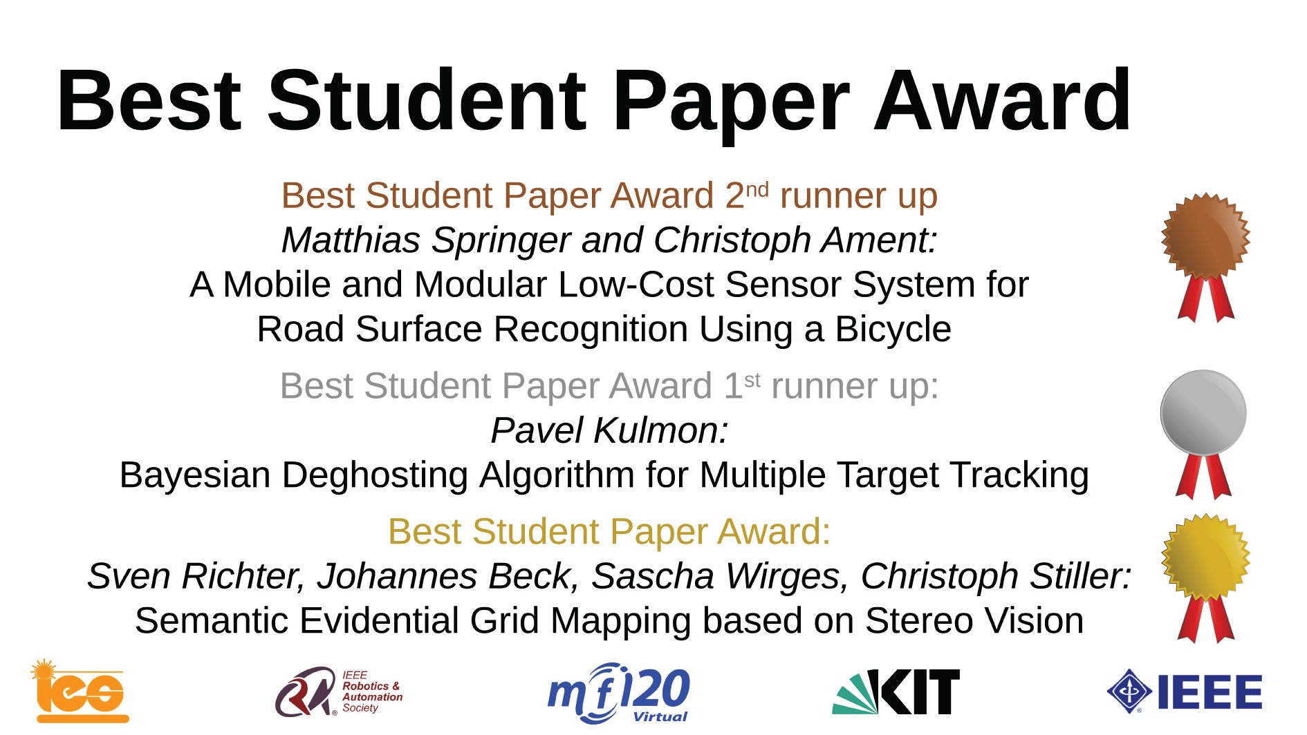 MFI 2020 Best Paper Award