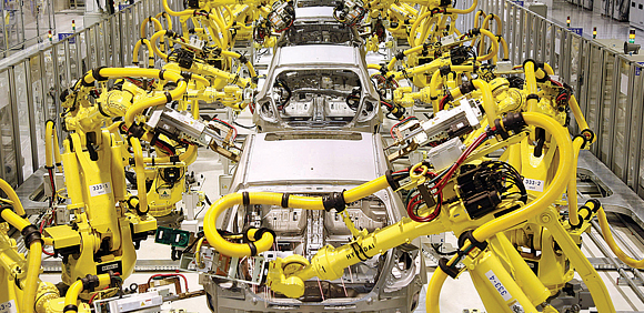 the robots and auxiliary equipment in a Kia Motor plant in Slovakia